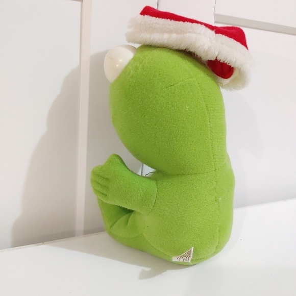 Muppet Babies Santa Hat Kermit Plush Doll Vintage 1987 Christmas Henson - Picture 9 of 10